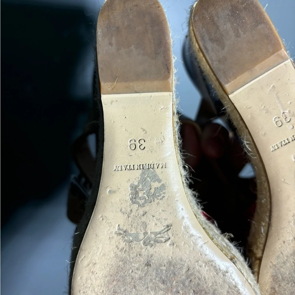 Longchamp Finca Louisa Wedge Espadrille Sandals Women’s Size EU 39